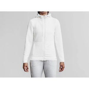 No Bull White Quilted Zip Up Hoodie